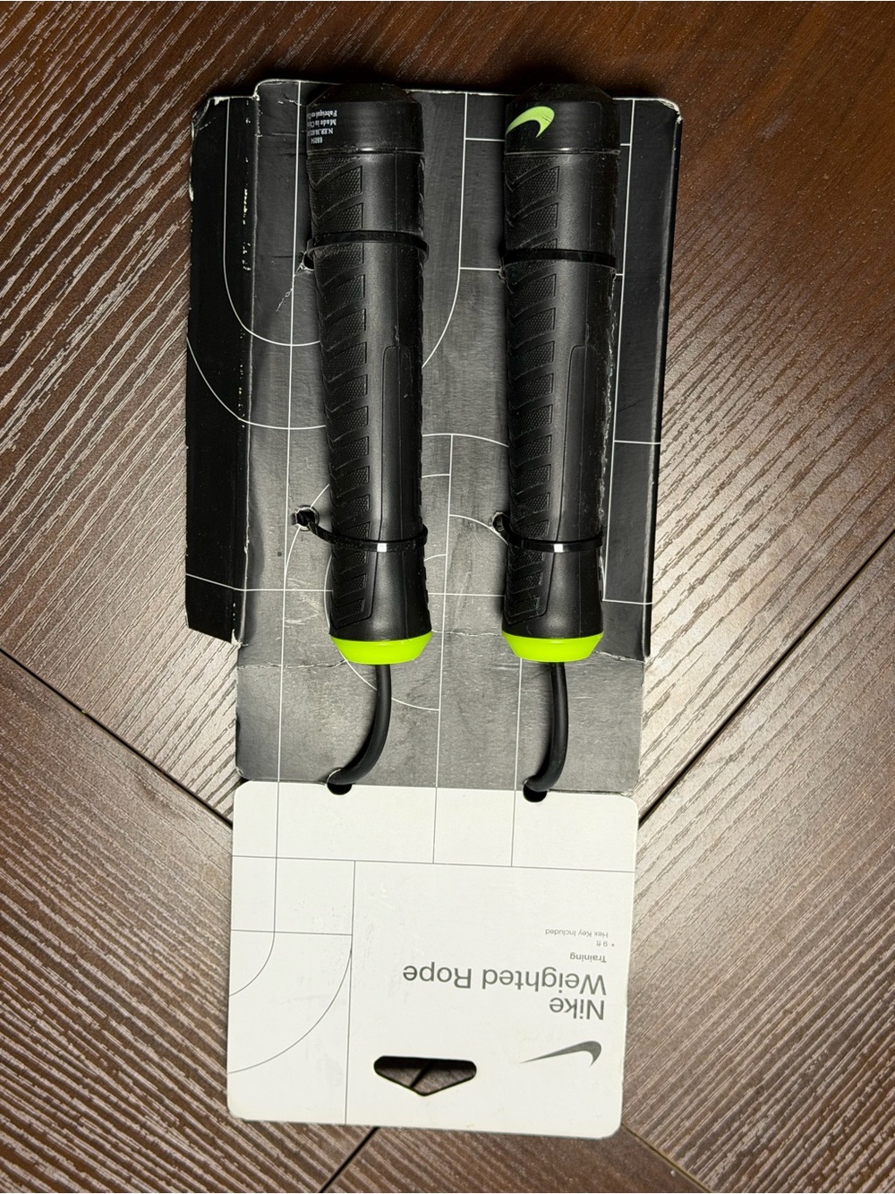 Nike Weighted Jump Rope 0.9 LB Black Green Training Fitness Exercise Rope